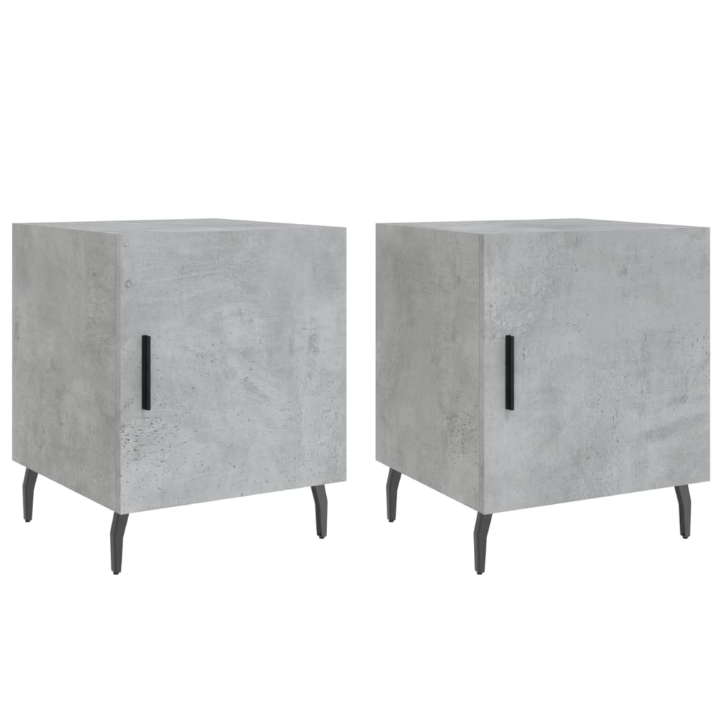 Nattbord 2 stk betonggrå 40x40x50 cm konstruert tre