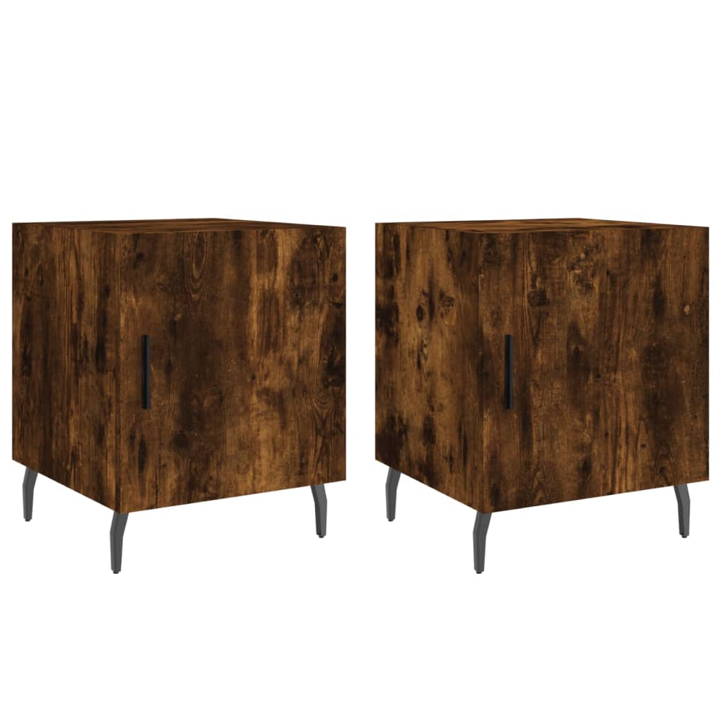 Nattbord 2 stk røkt eik 40x40x50 cm konstruert tre