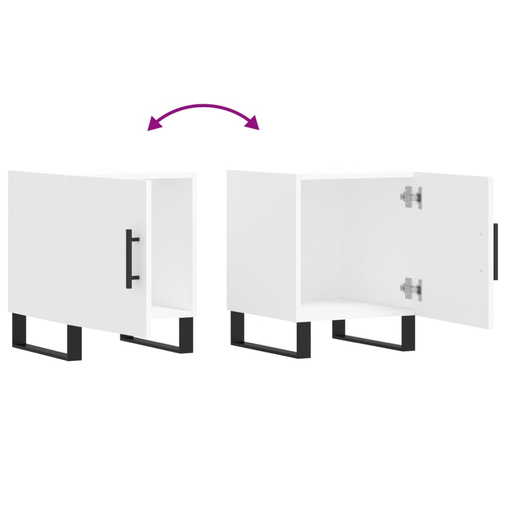 Nattbord 2 stk hvit 40x40x50 cm konstruert tre