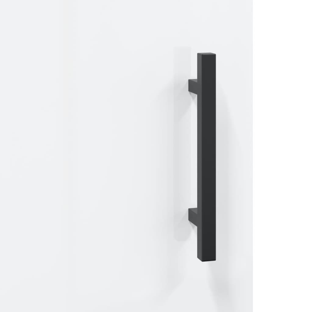 Nattbord 2 stk høyglans hvit 40x40x50 cm konstruert tre