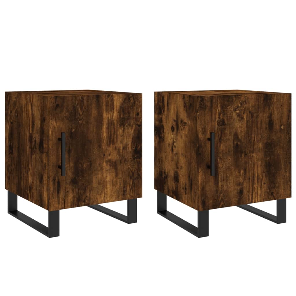Nattbord 2 stk røkt eik 40x40x50 cm konstruert tre