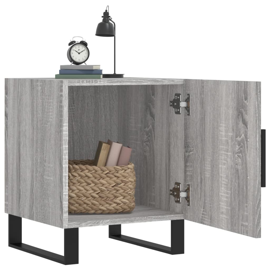 Nattbord 2 stk grå sonoma 40x40x50 cm konstruert tre