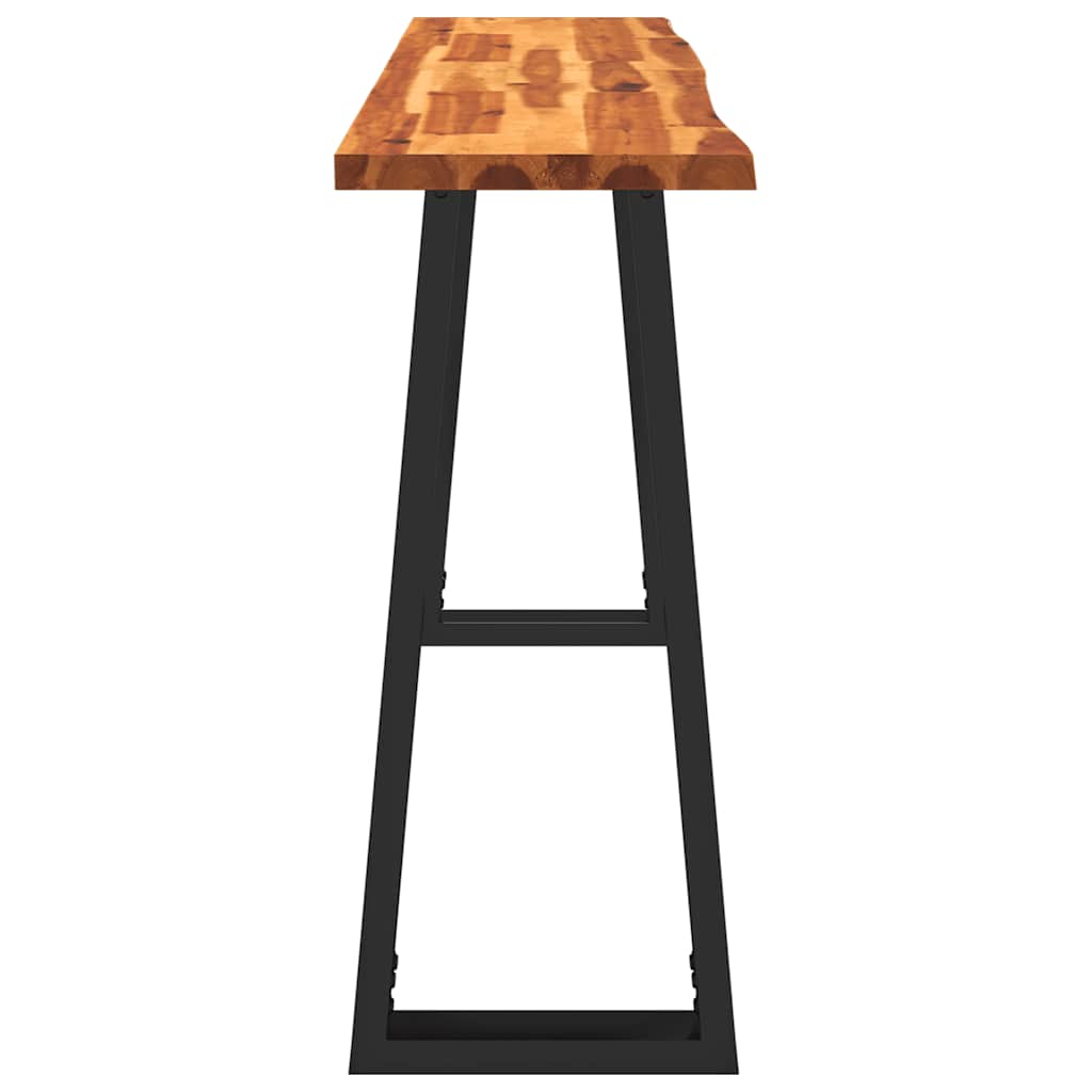 Konsollbord med naturlig kant 140x40x80 cm heltre akasie