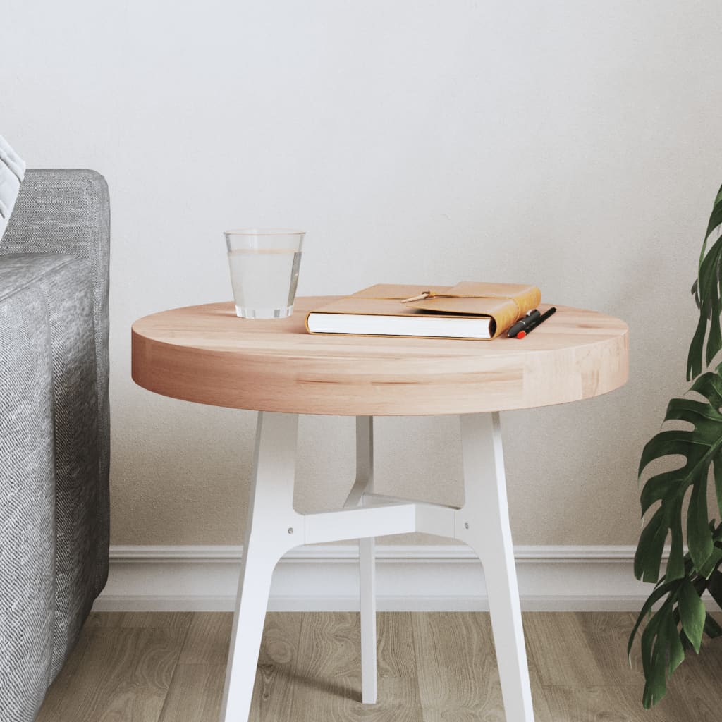 Bordplate Ø40x4 cm rund heltre bøketre