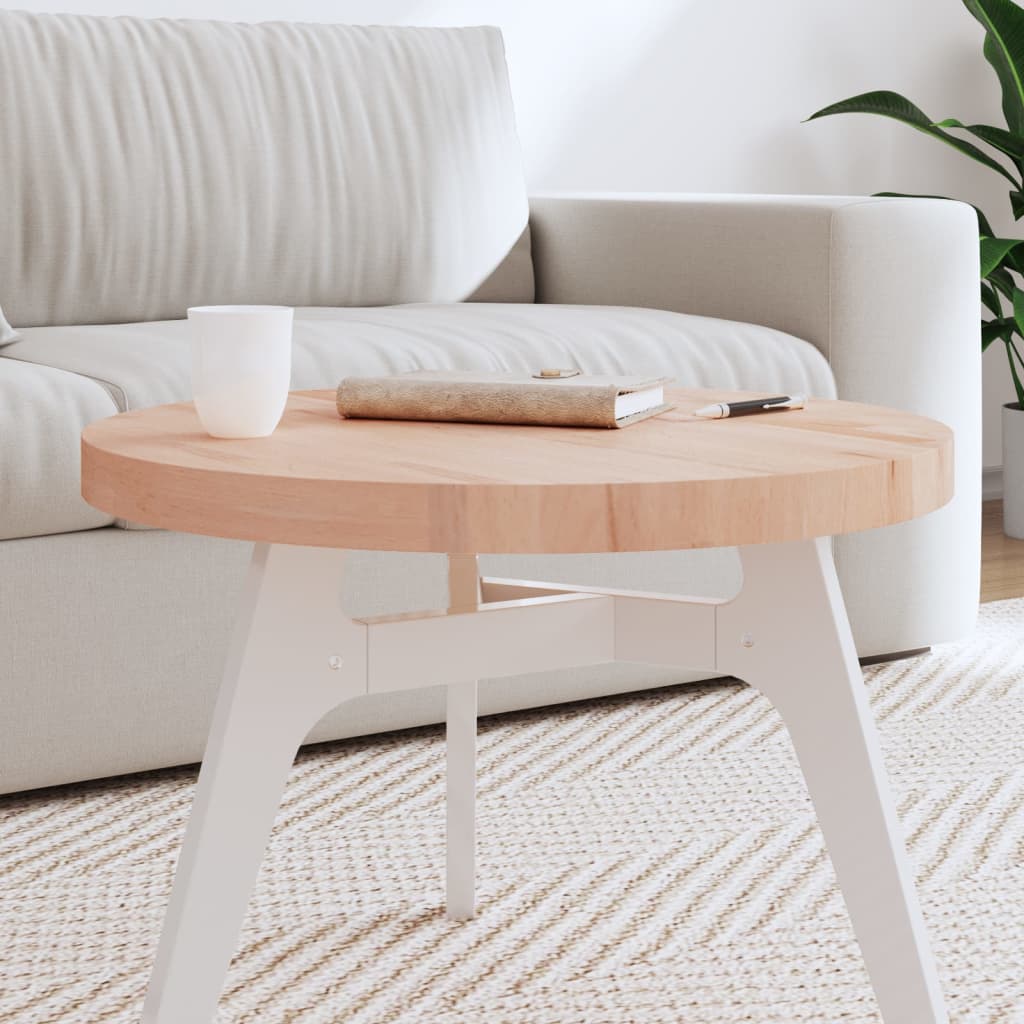Bordplate Ø60x4 cm rund heltre bøketre