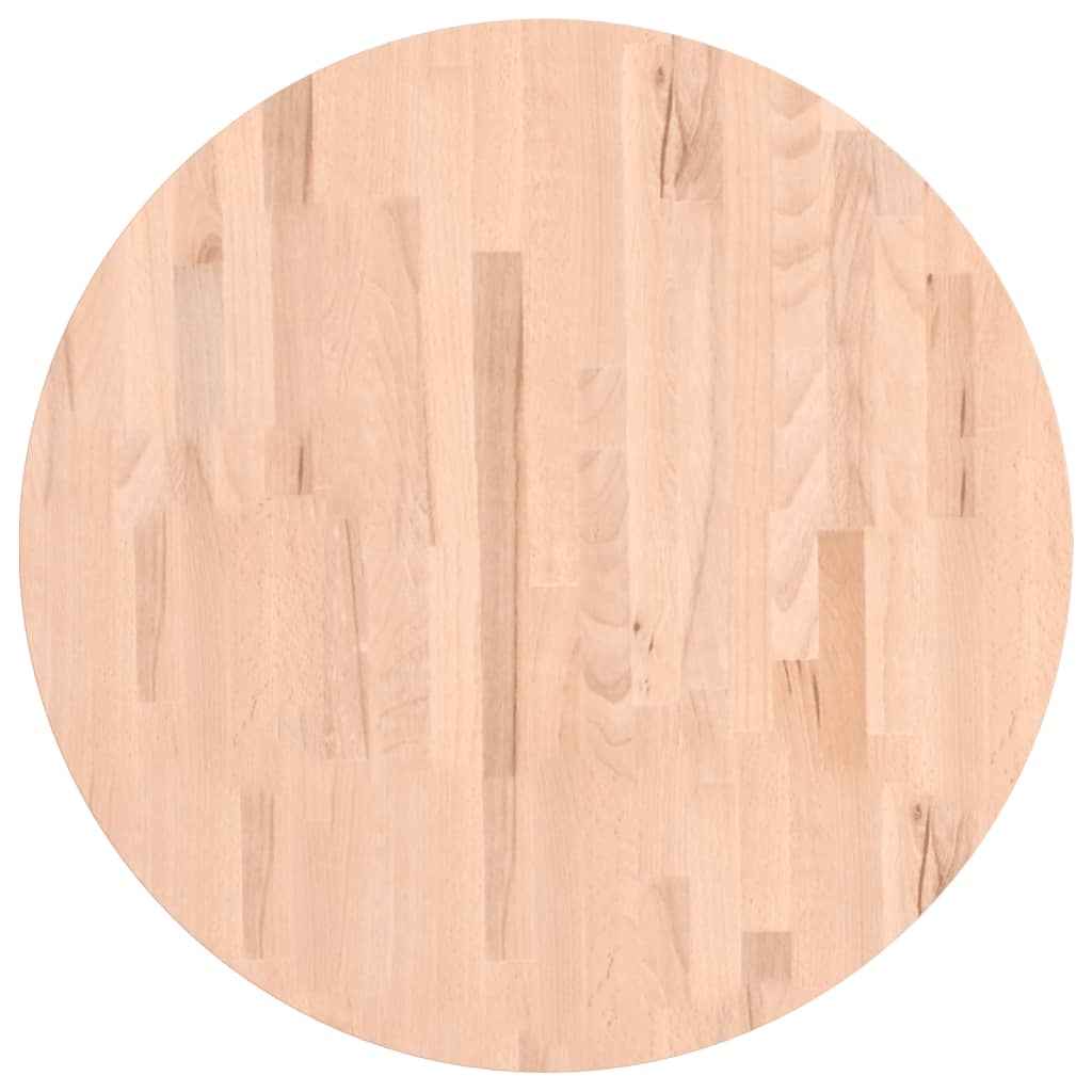 Bordplate Ø70x4 cm rund heltre bøketre