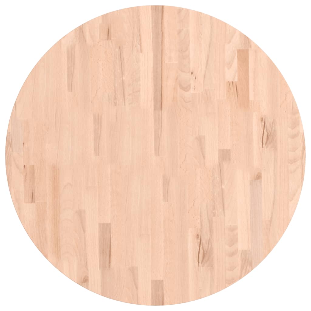 Bordplate Ø80x4 cm rund heltre bøketre