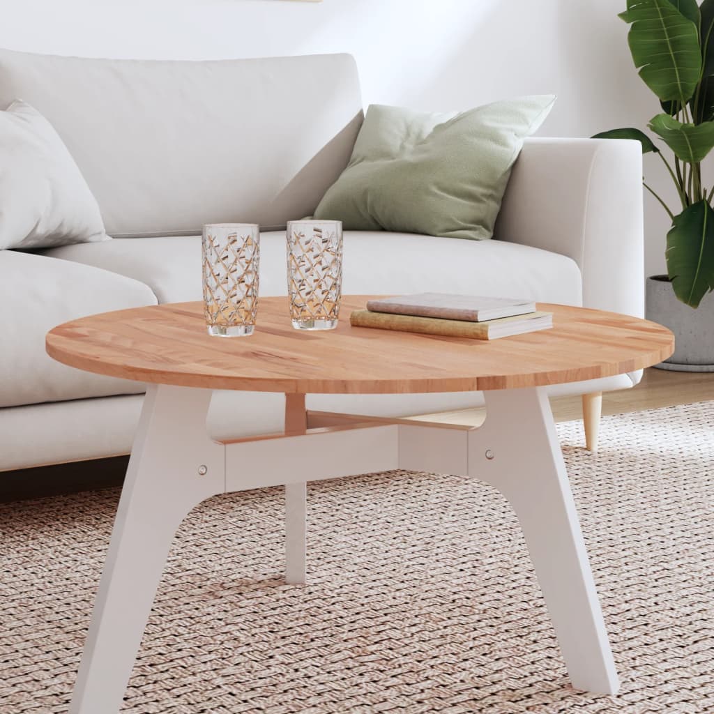 Bordplate Ø80x1,5 cm rund heltre bøketre