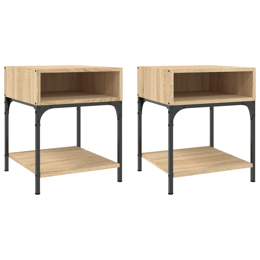 Nattbord 2 stk sonoma eik 40x41x50 cm konstruert tre