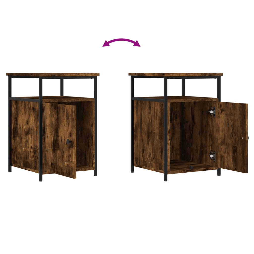 Nattbord røkt eik 40x42x60 cm konstruert tre