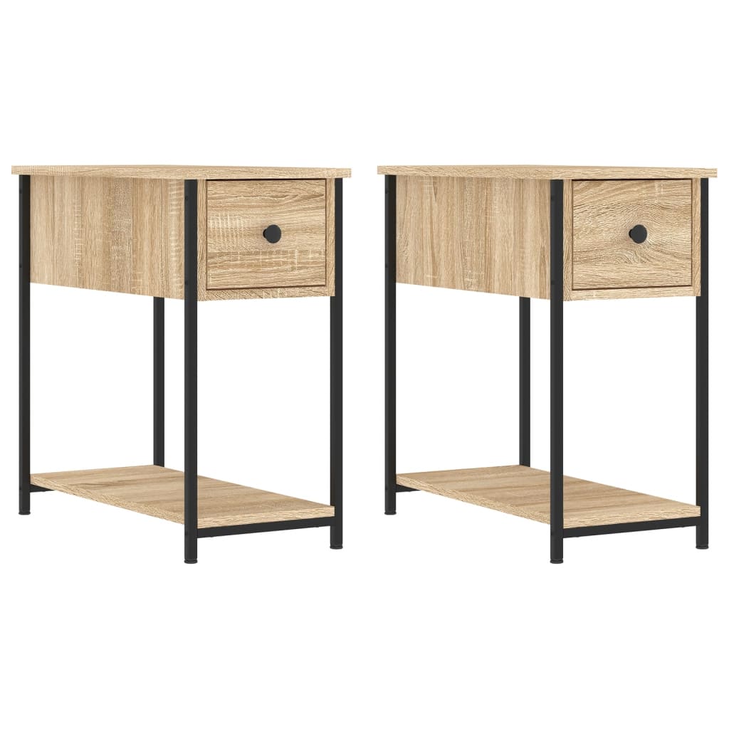 Nattbord 2 stk sonoma eik 30x60x60 cm konstruert tre