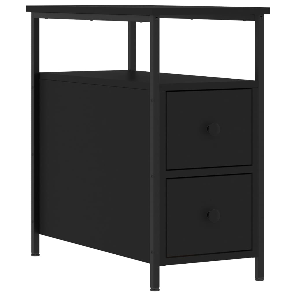 Nattbord svart 30x60x60 cm konstruert tre