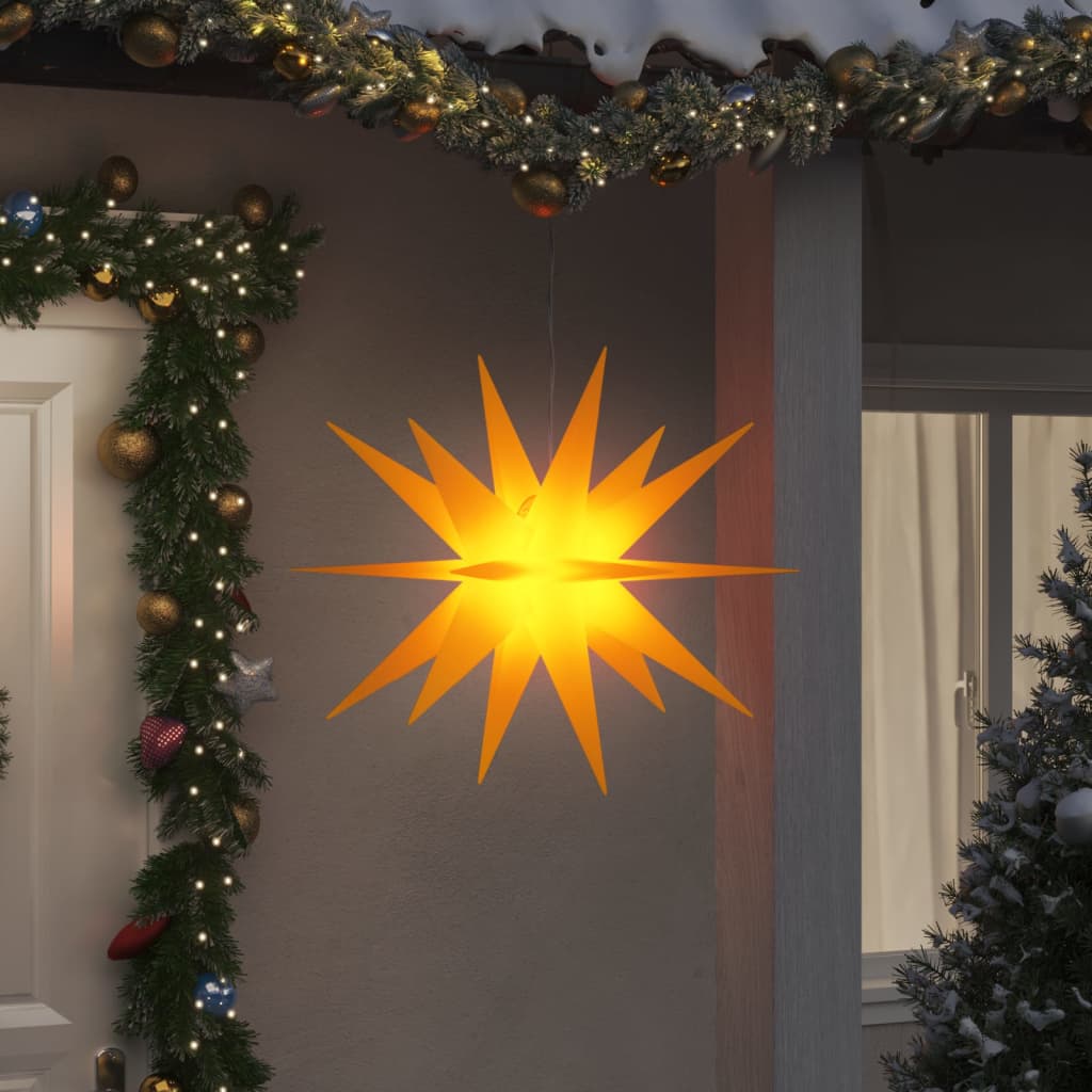 Julelys med LED 3 stk sammenleggbar gul 100 cm