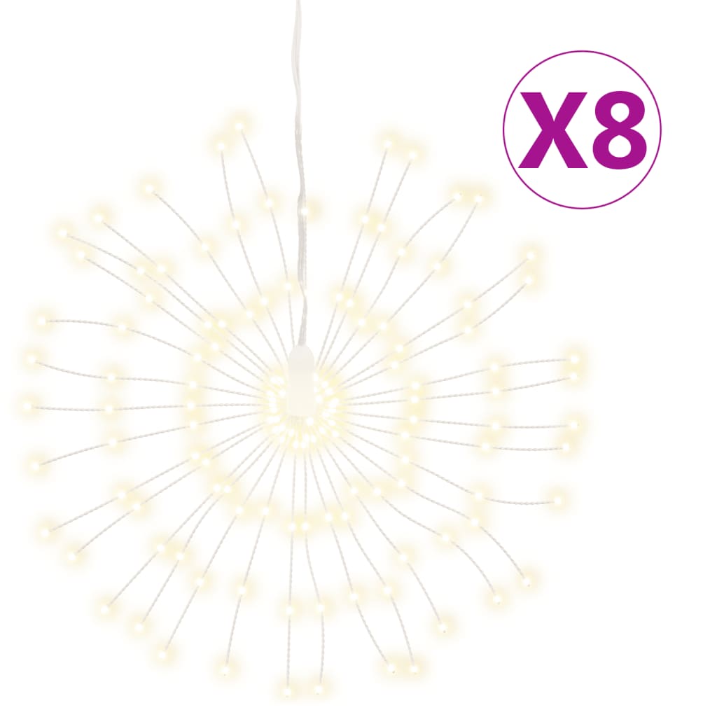 Julestjernelys 140 LED 8 stk varmhvit 17 cm