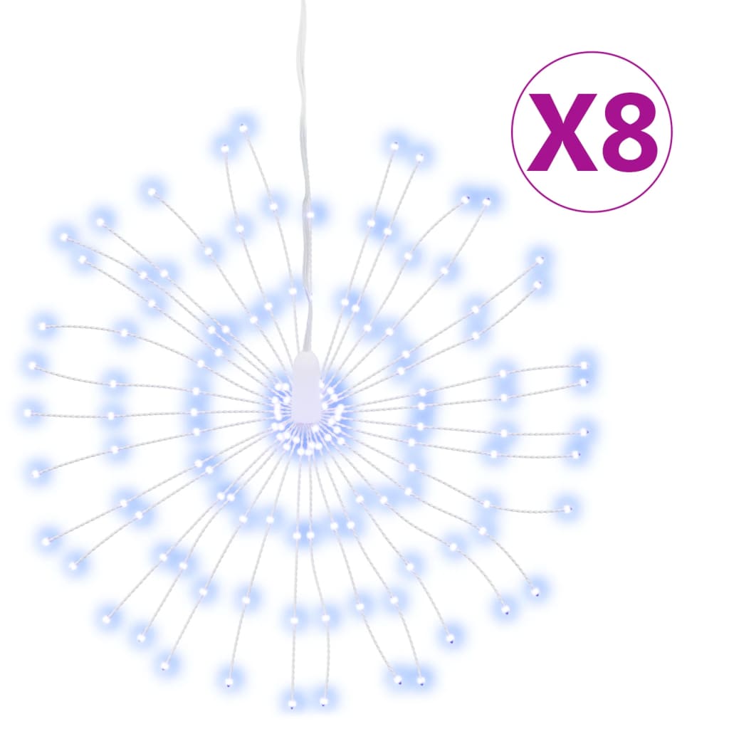 Julestjernelys 140 LED 8 stk kaldhvit 17 cm