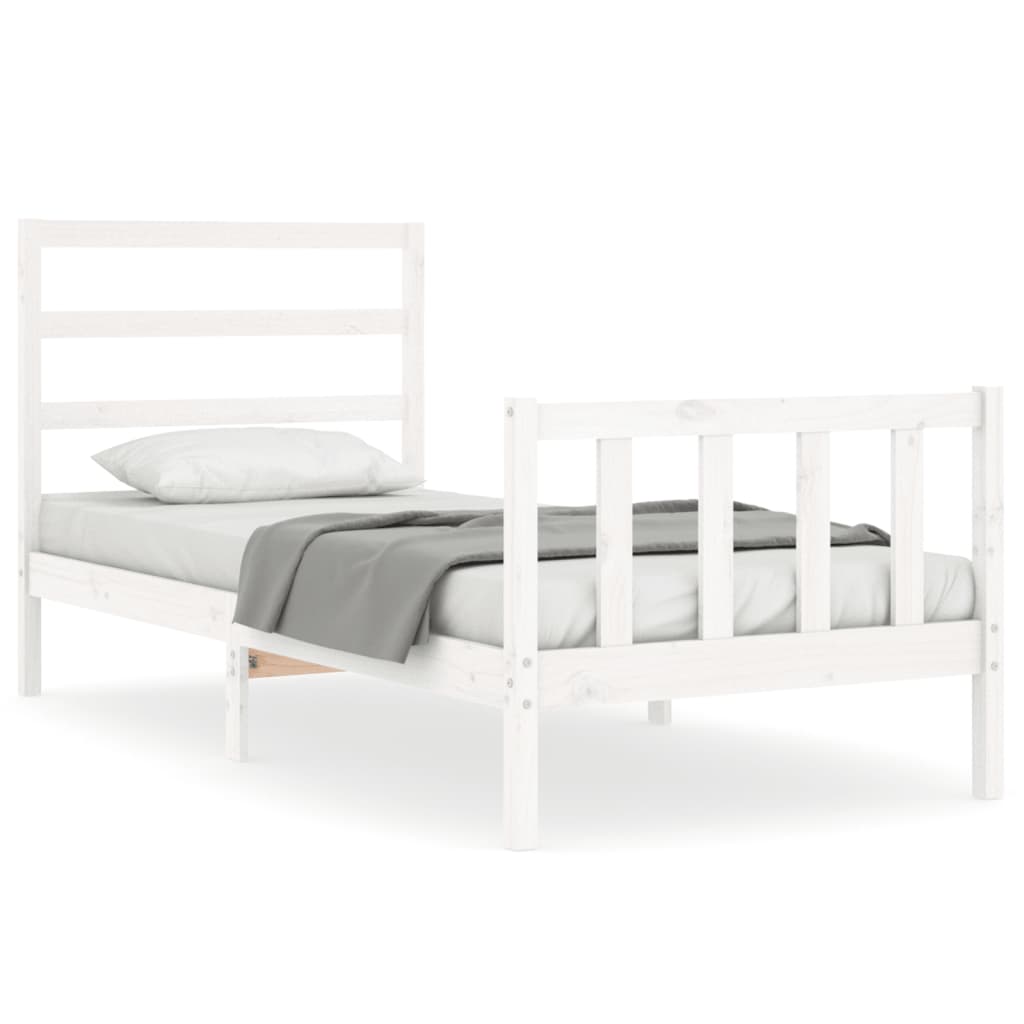 Sengeramme uten madrass hvit 90x190 cm heltre furu