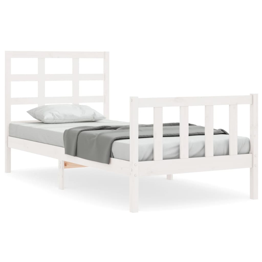 Sengeramme uten madrass hvit 90x190 cm heltre furu