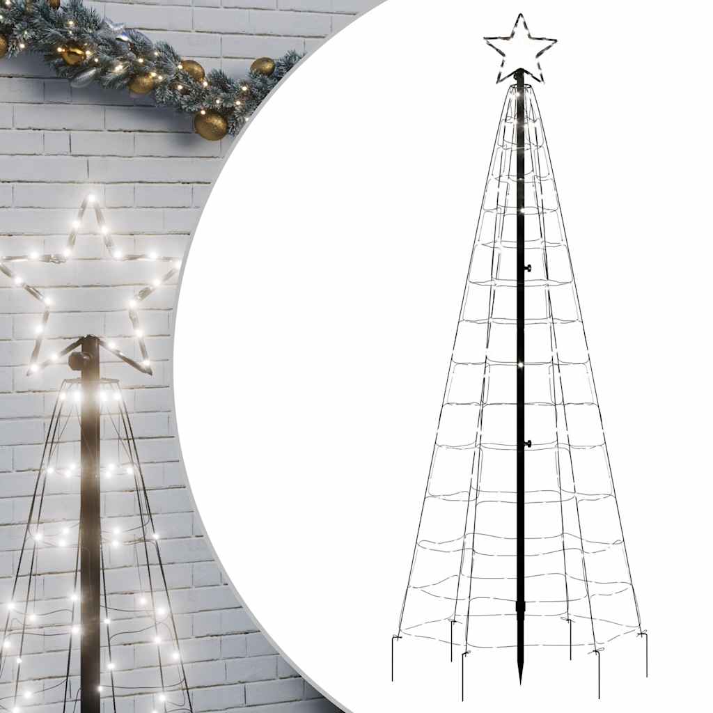 LED Juletre med Spikes 220 LEDs Kald Hvit 180 cm