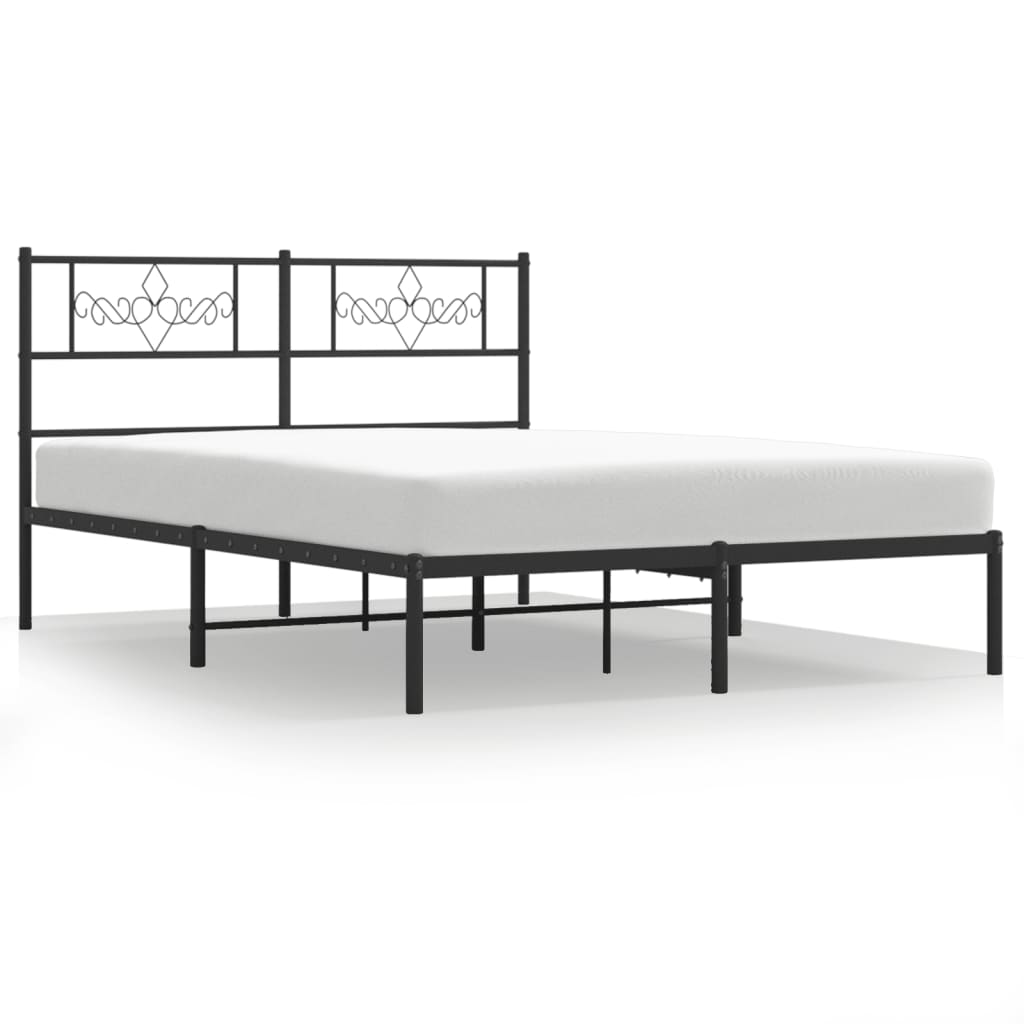 Sengeramme i metall med hodegavl svart 160x200 cm