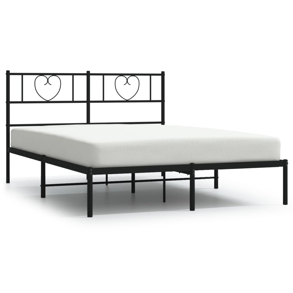 Sengeramme i metall med hodegavl svart 160x200 cm