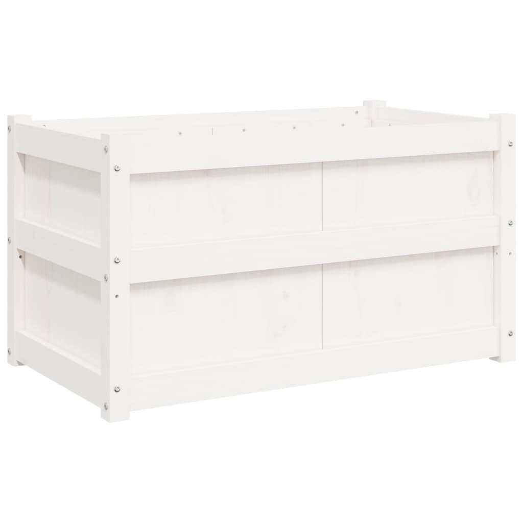 Hageplantekasse hvit 90x50x50 cm heltre furu