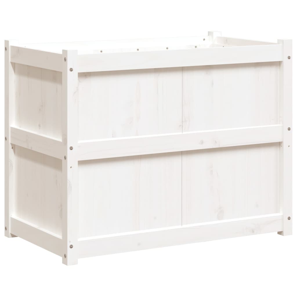 Hageplantekasse hvit 90x50x70 cm heltre furu