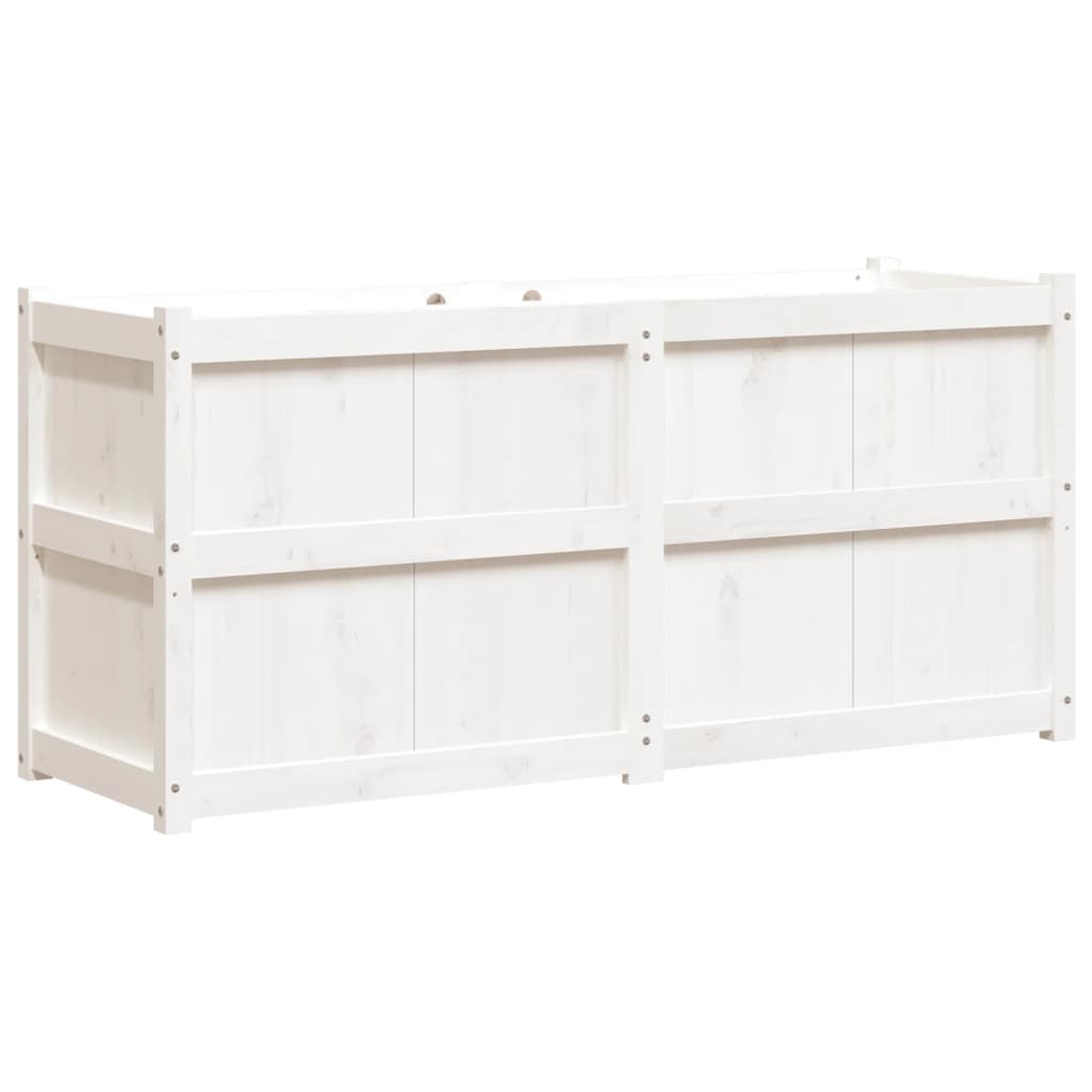 Hageplantekasse hvit 150x50x70 cm heltre furu