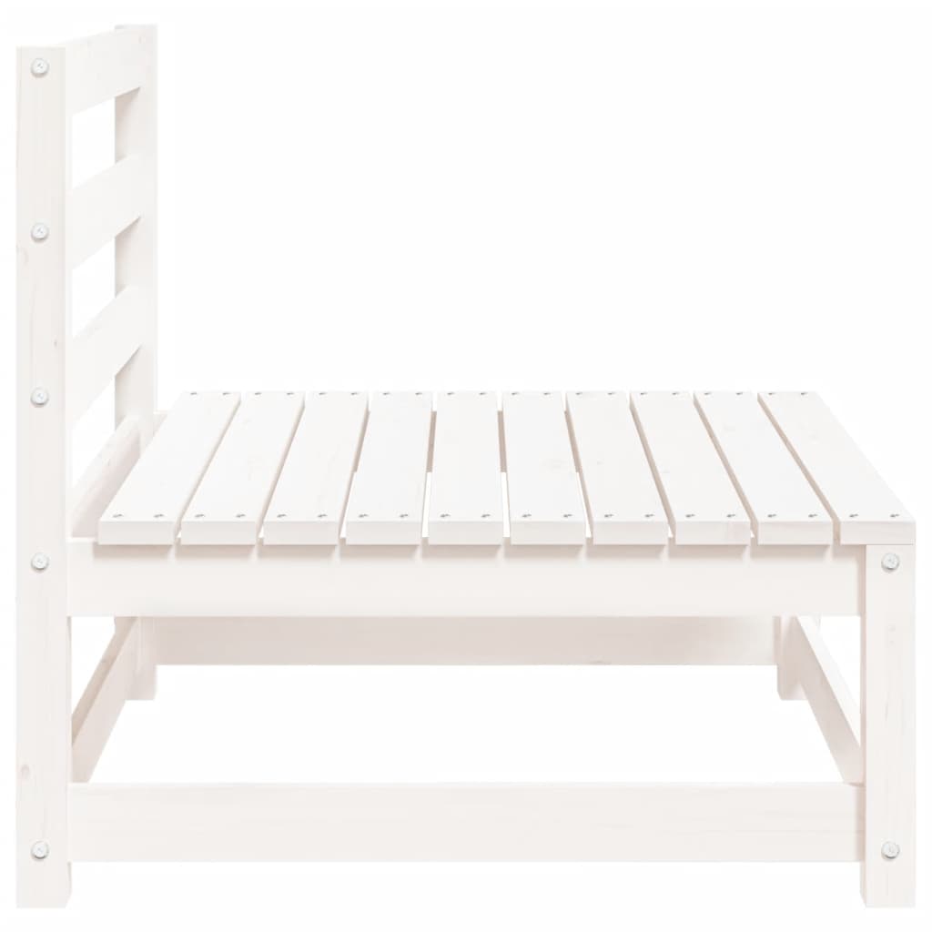 Hagesofaer uten armlener 3 stk hvit 70x70x67 cm heltre furu