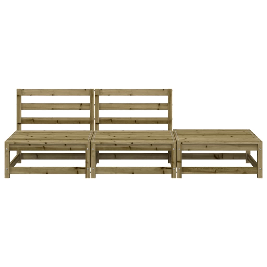 Hagesofa uten armlener med fotskammel impregnert tre furu