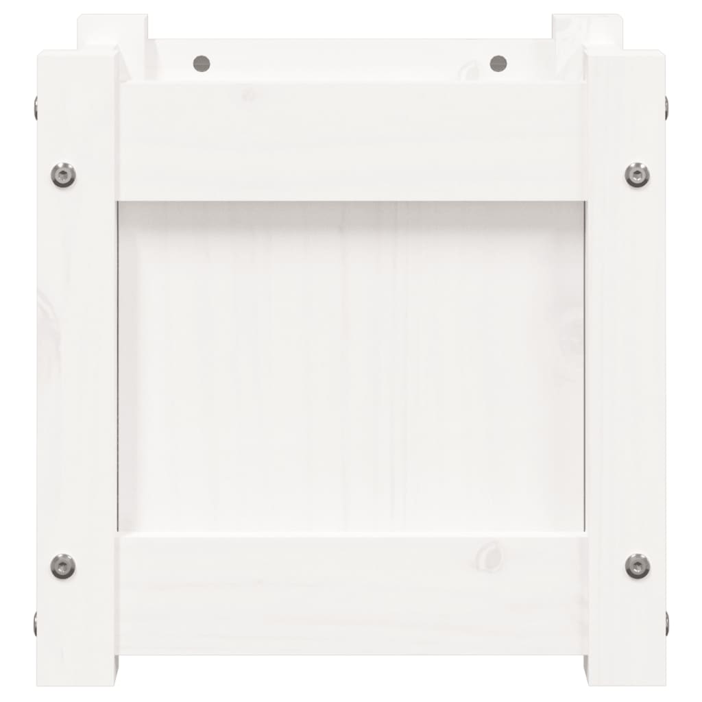 Hageplantekasse hvit 31x31x31 cm heltre furu