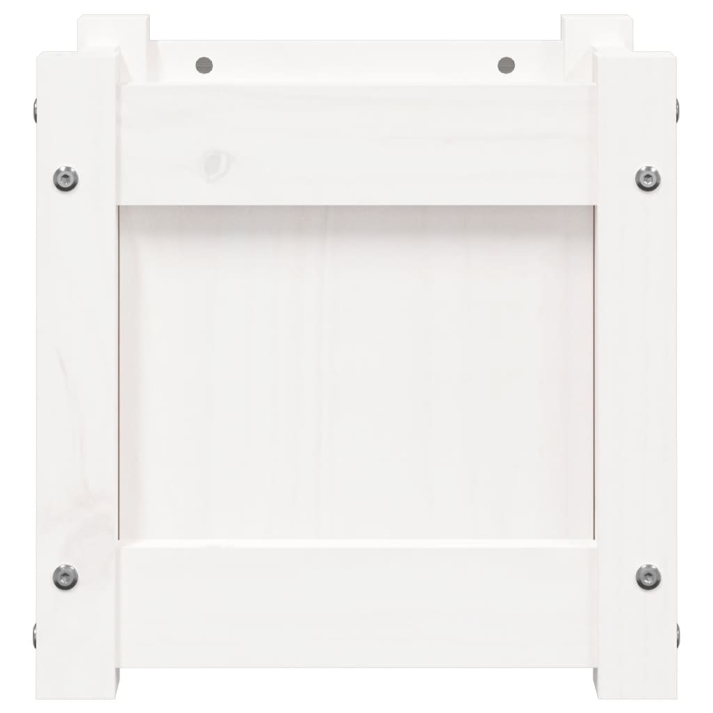 Plantekasser 2 stk hvit heltre furu