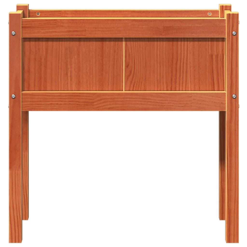 Hageplantekasse med ben voksbrun 70x31x70 cm heltre furu