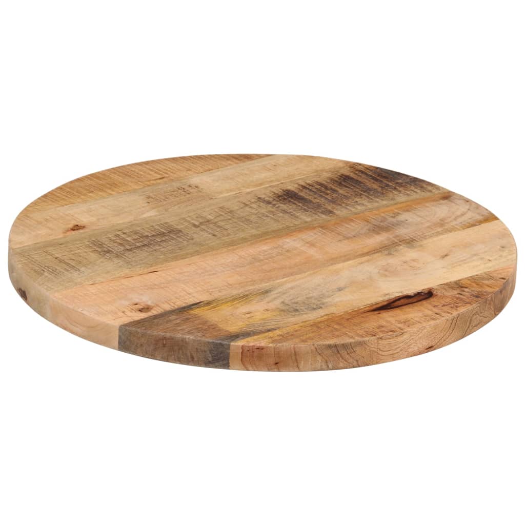 Bordplate Ø 60x3,8 cm rund grovt heltre mango
