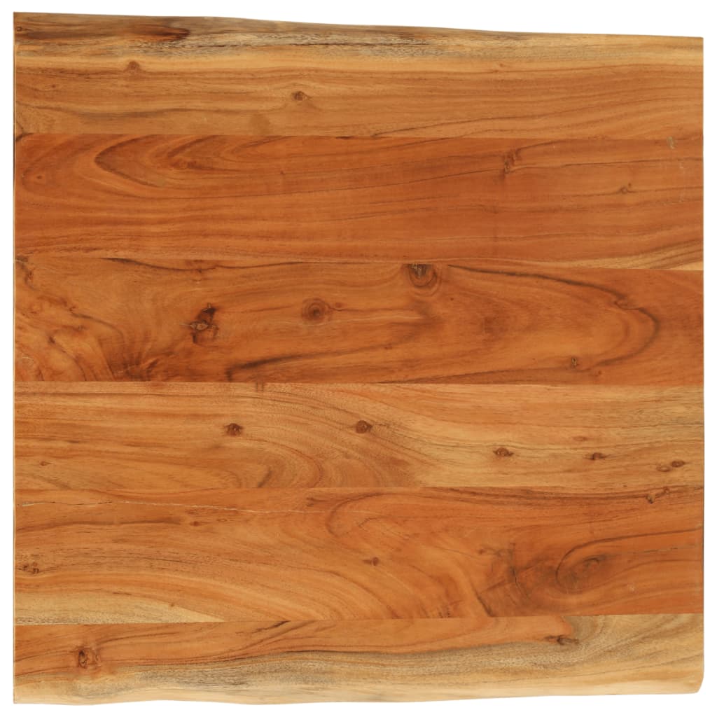 Bordplate 60x60x3,8 cm firkantet heltre akasie naturlig kant