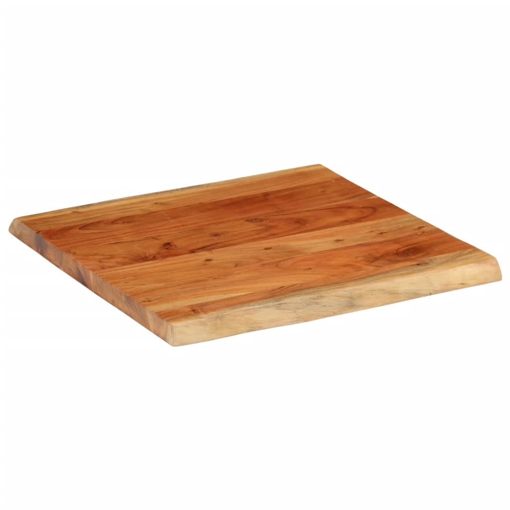 Bordplate 60x60x3,8 cm firkantet heltre akasie naturlig kant