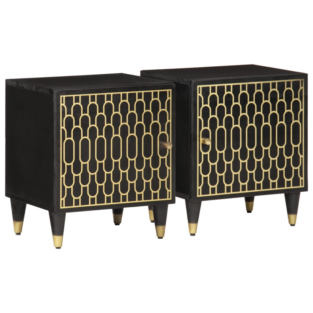 Nattbord 2 stk 40x33x46 cm heltre mango