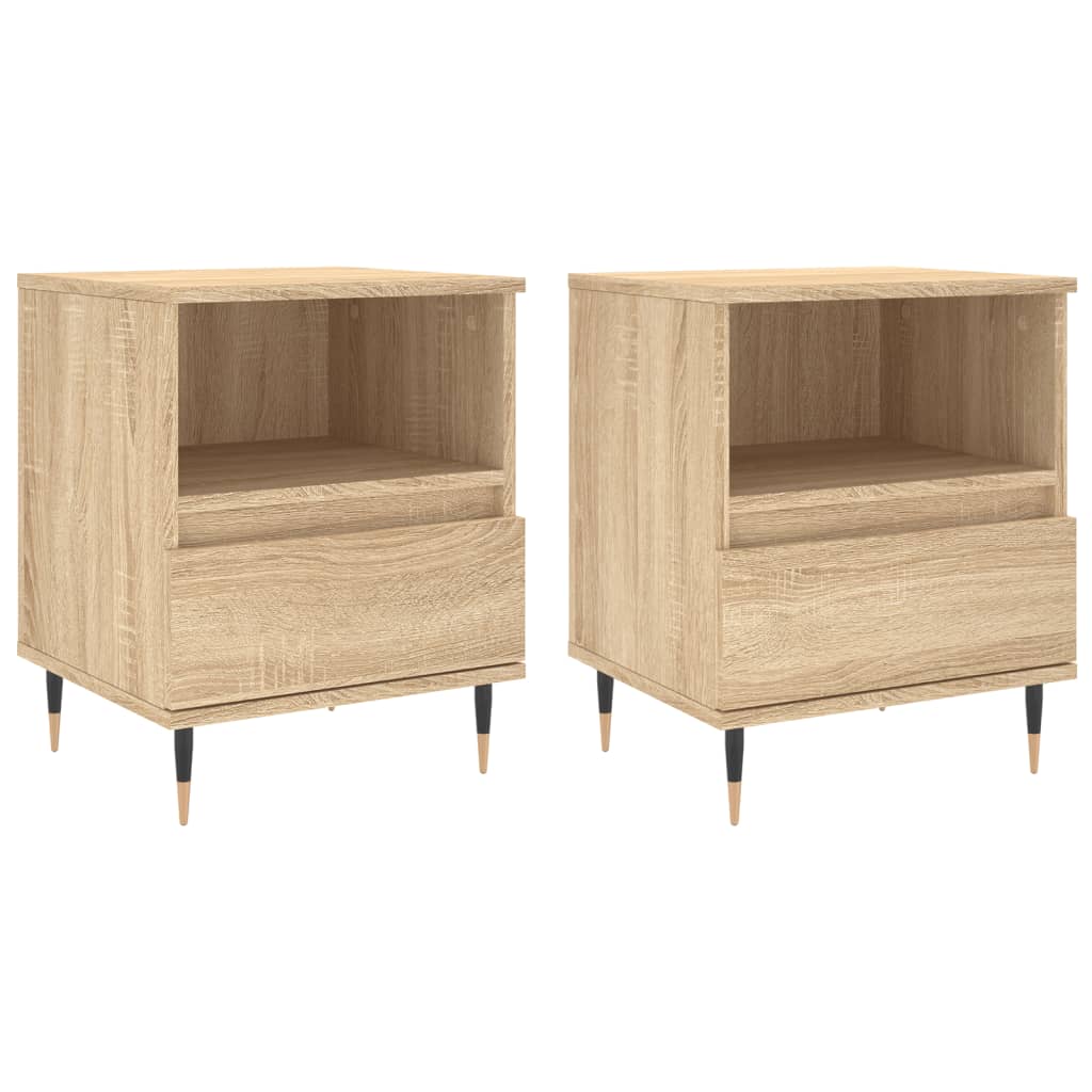 Nattbord 2 stk sonoma eik 40x35x50 cm konstruert tre