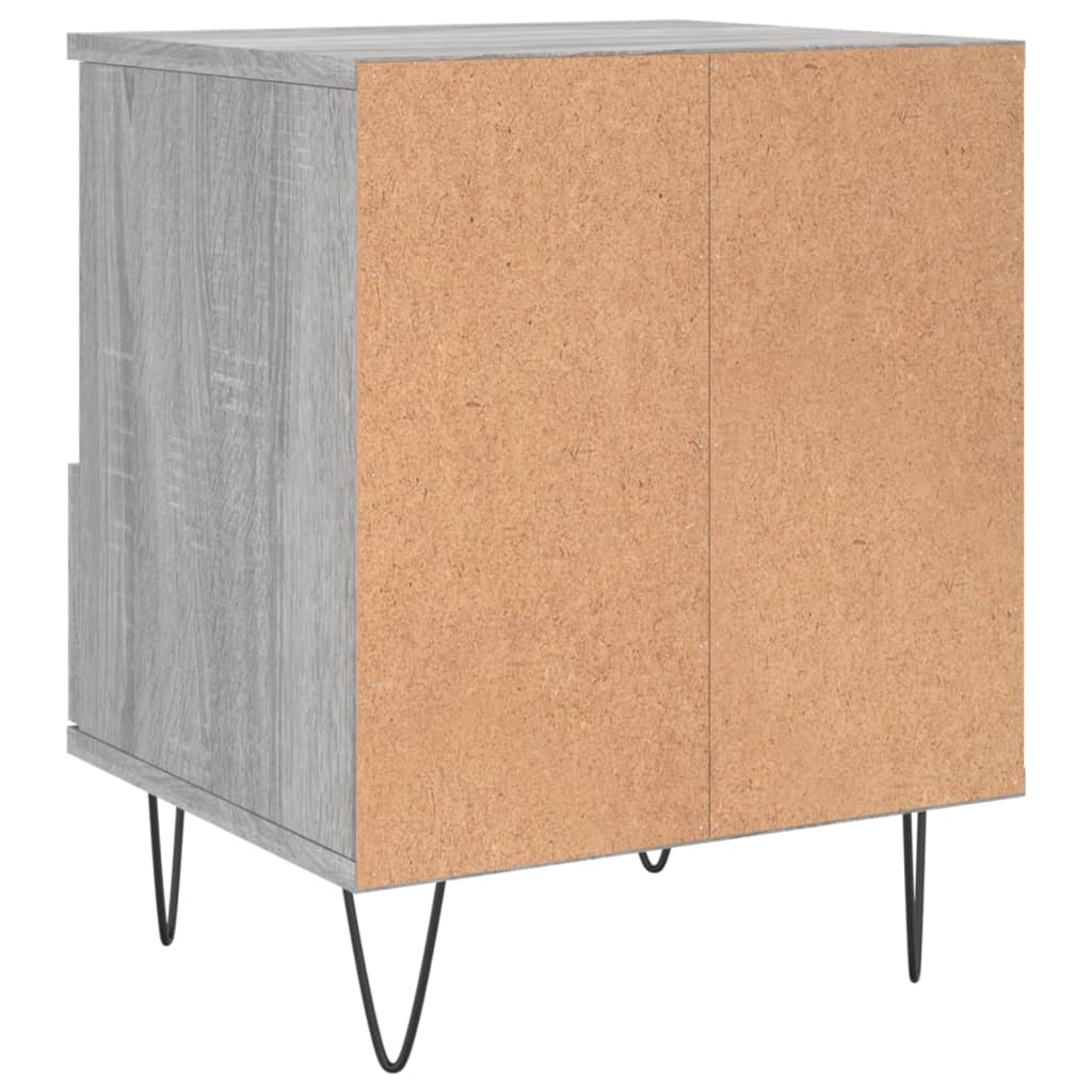 Nattbord 2 stk grå sonoma 40x35x50 cm konstruert tre