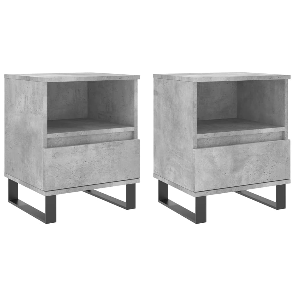 Nattbord 2 stk betonggrå 40x35x50 cm konstruert tre