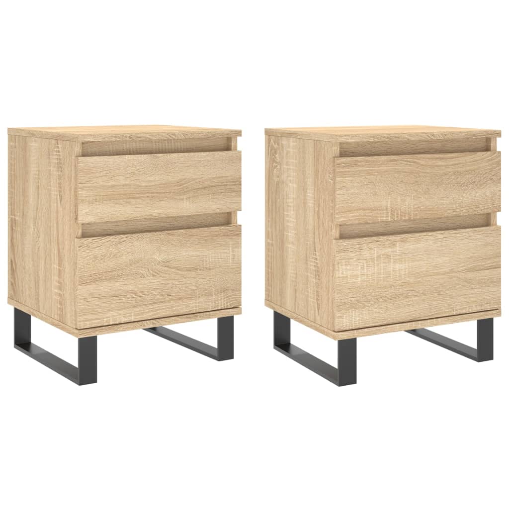 Nattbord 2 stk sonoma eik 40x35x50 cm konstruert tre
