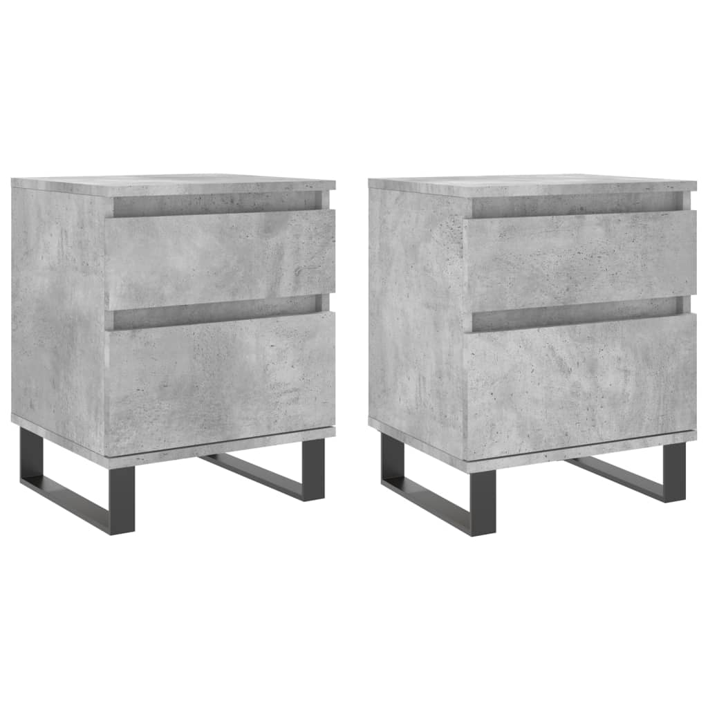 Nattbord 2 stk betonggrå 40x35x50 cm konstruert tre