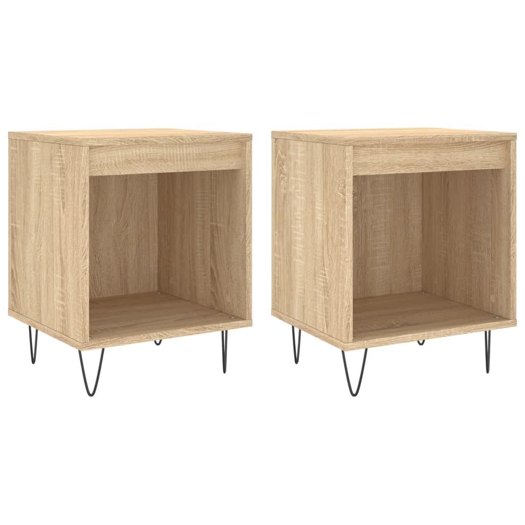 Nattbord 2 stk sonoma eik 40x35x50 cm konstruert tre