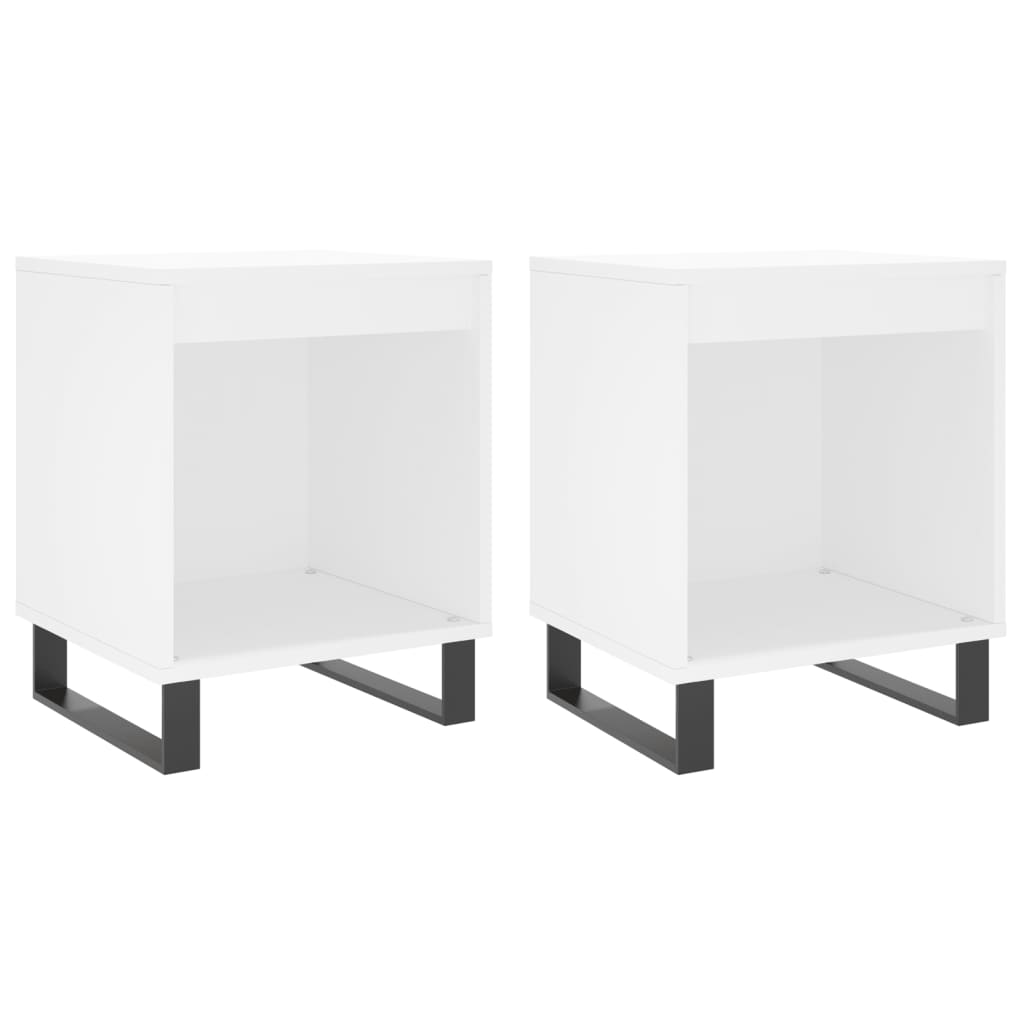 Nattbord 2 stk hvit 40x35x50 cm konstruert tre