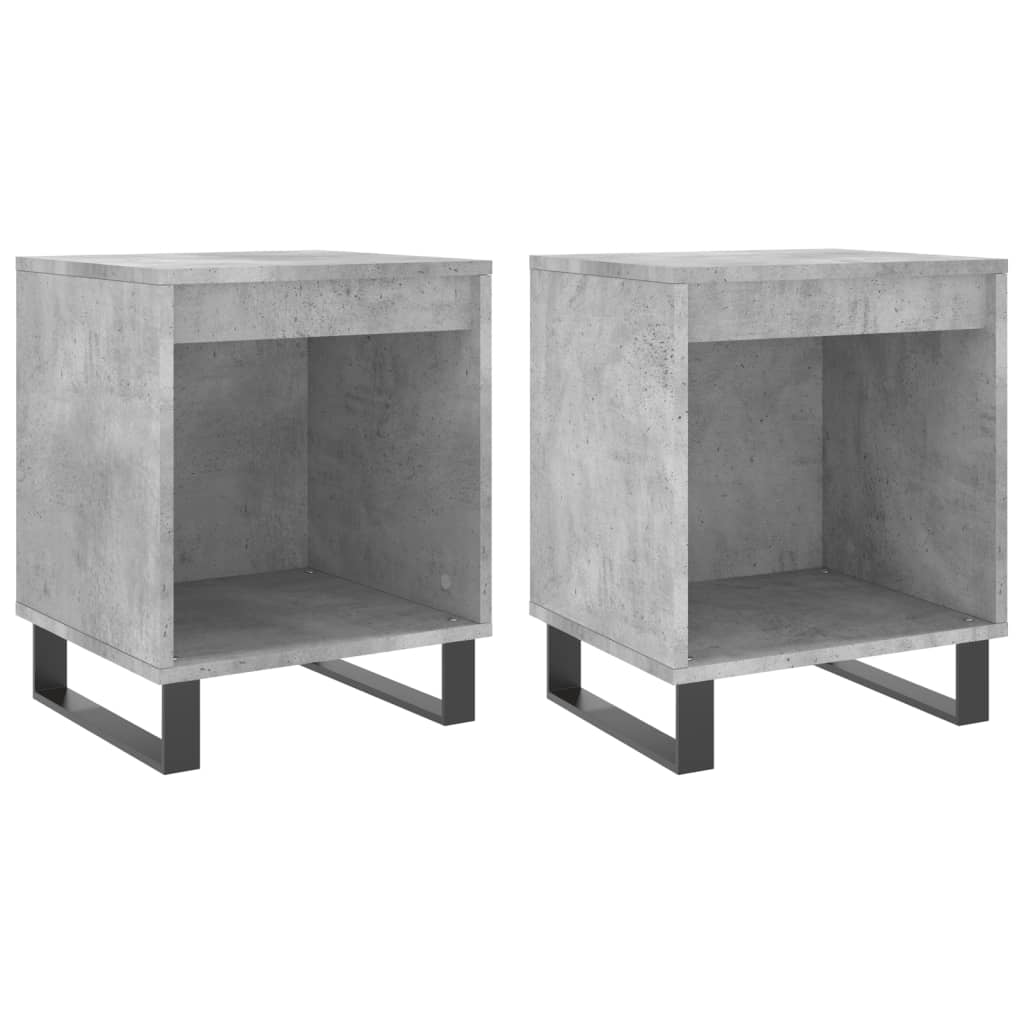 Nattbord 2 stk betonggrå 40x35x50 cm konstruert tre