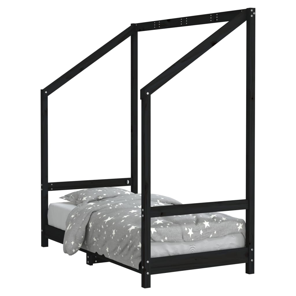 Barnesengeramme svart 70x140 cm heltre furu