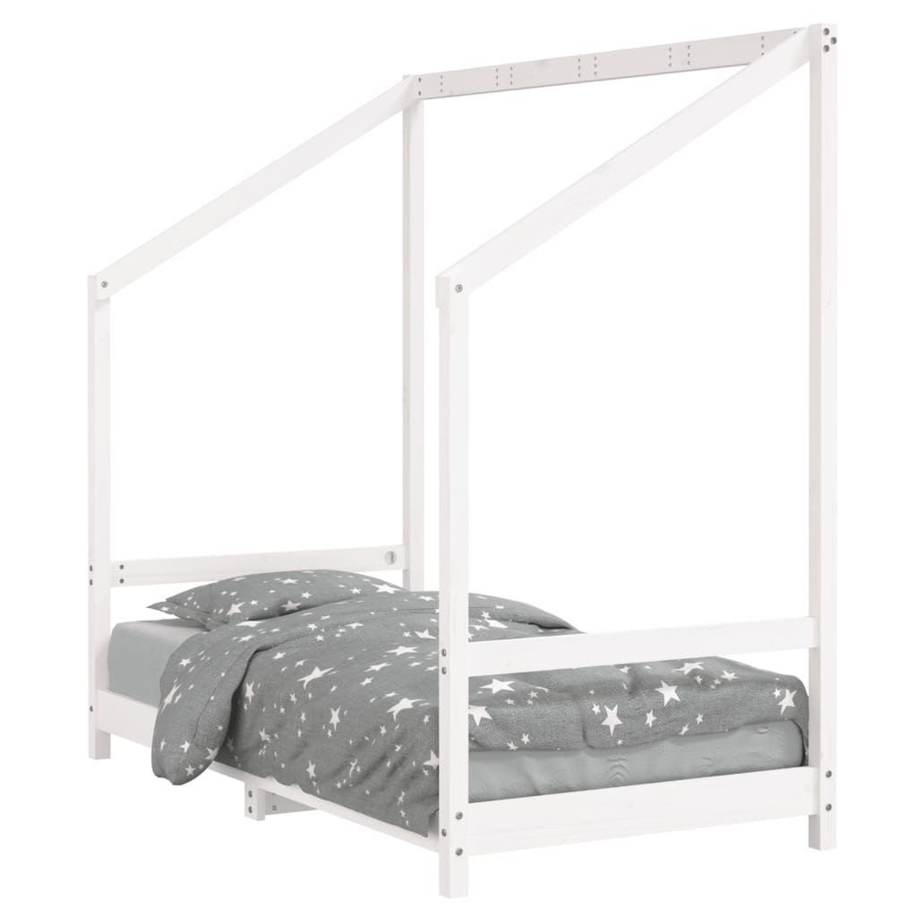 Barnesengeramme hvit 80x160 cm heltre furu