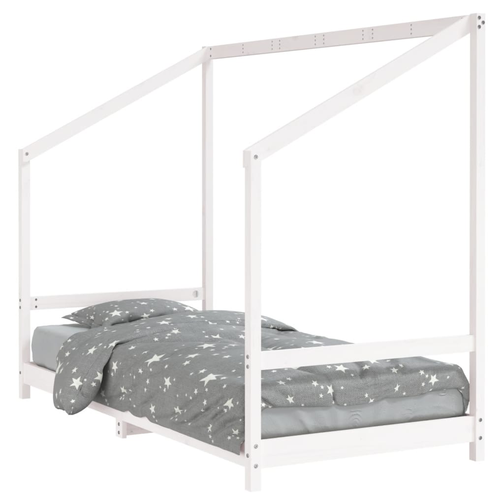 Barnesengeramme hvit 90x190 cm heltre furu