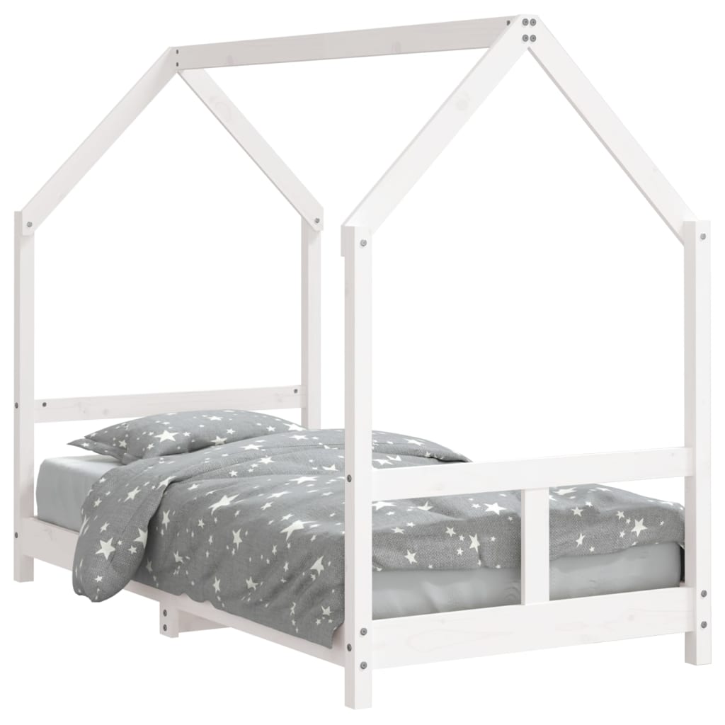 Barnesengeramme hvit 80x160 cm heltre furu