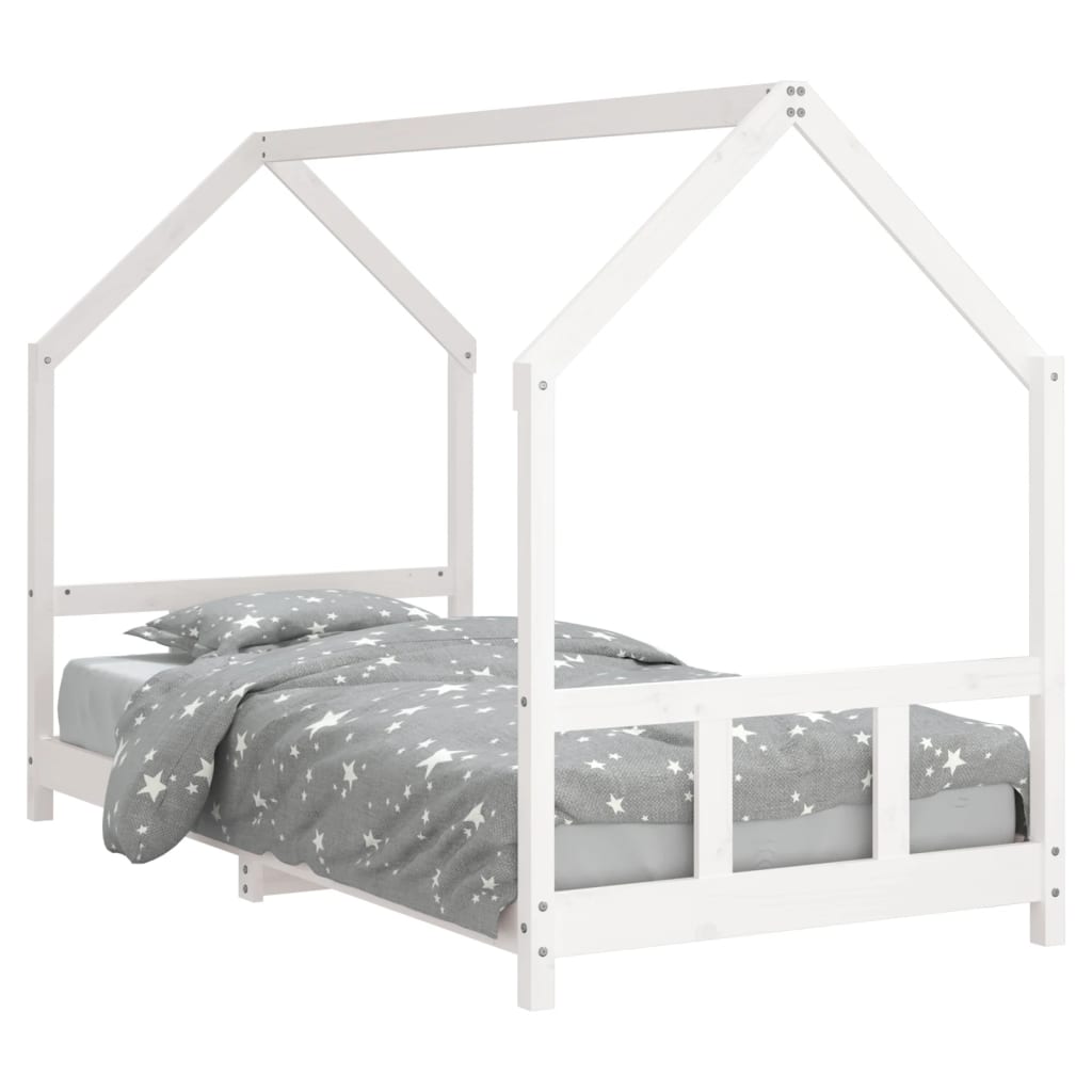 Barnesengeramme hvit 90x190 cm heltre furu