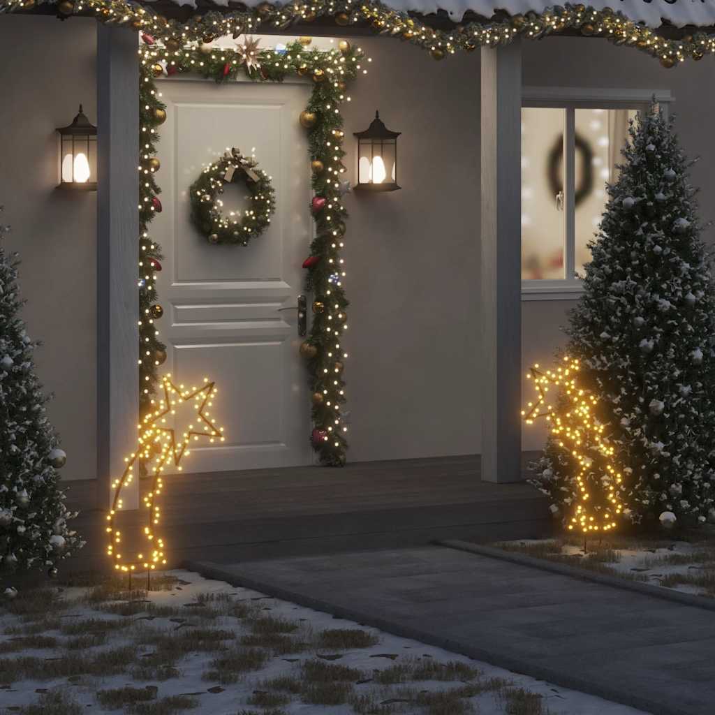 Julelysdekorasjon med pigger meteor 115 LEDs 89 cm